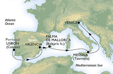 Portugalsko, Španielsko, Taliansko z Lisabonu na lodi MSC Musica