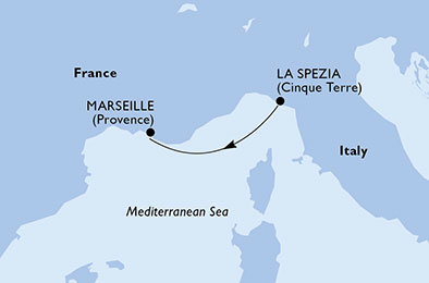 Taliansko, Francúzsko z La Spezie na lodi MSC Splendida