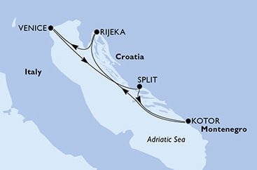 Taliansko, Chorvátsko, Čierna Hora z Benátok na lodi MSC Armonia