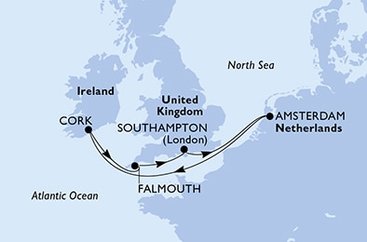 Veľká Británia, Holandsko, Írsko zo Southamptonu na lodi MSC Virtuosa