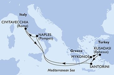 Taliansko, Grécko, Turecko z Neapolu na lodi MSC Divina