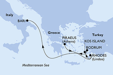 Grécko, Turecko, Taliansko z Pireusu na lodi MSC Sinfonia