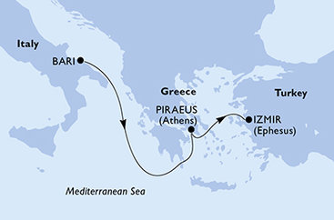 Taliansko, Grécko, Turecko z Bari na lodi MSC Sinfonia