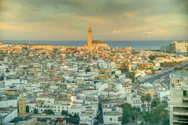 Casablanca - Medina v Casablance s mešitou Hassana II. 