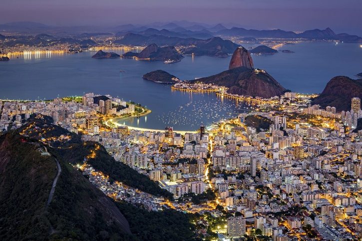 Rio de Janeiro - Rio de Janeiro pri pohľade z hory Corcovado.