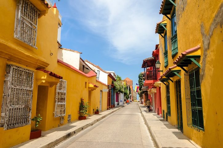 Cartagena de Indias – farebné koloniálne domy.