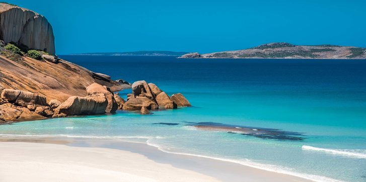 Krásná písečná pláž v Esperance, Austrálie