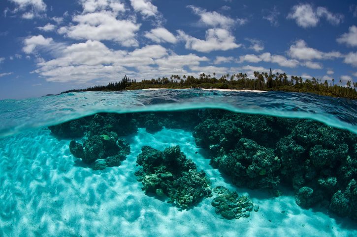 Krásné čisté moře v Maré, Nová Kaledonie