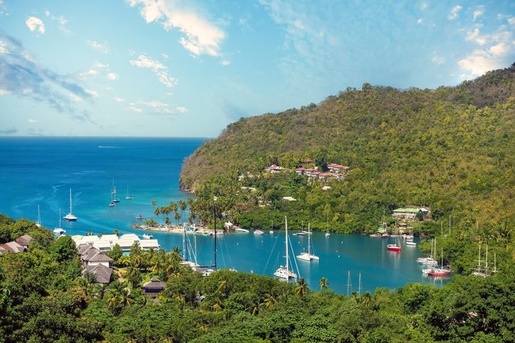 Castries - Zátoka Marigot jihozápadně od Castries.