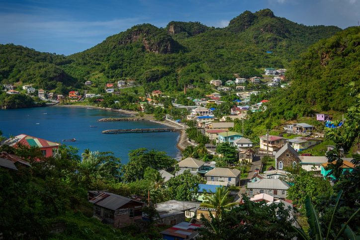Pohled na město Kingstown, Svatý Vincent a Grenadiny