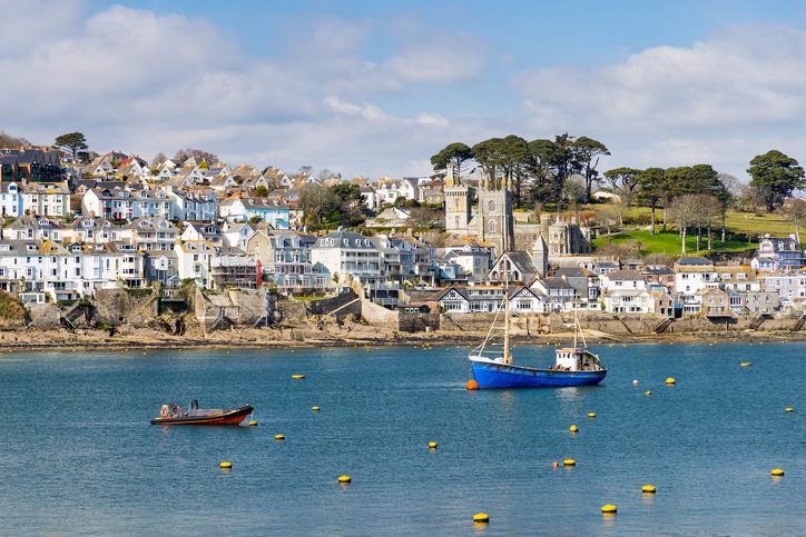 Pohled na město Fowey, Velká Británie