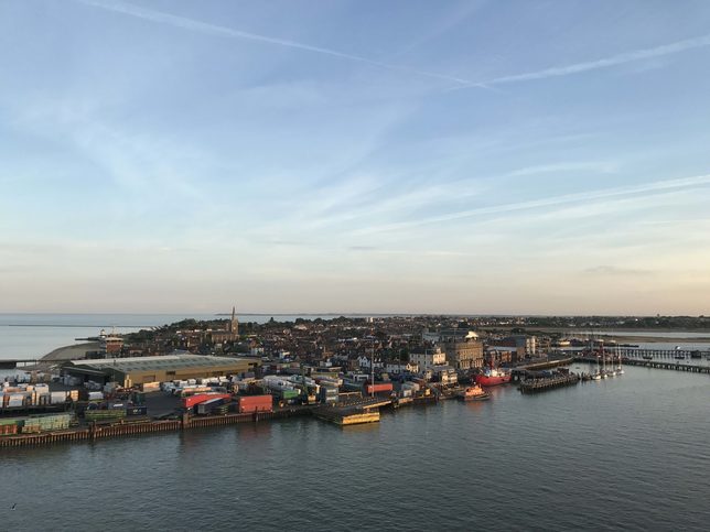 Pohled na přístav Harwich, Velká Británie