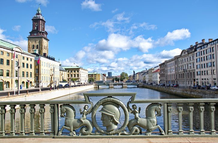 Pohled na město Goteborg, Švédsko