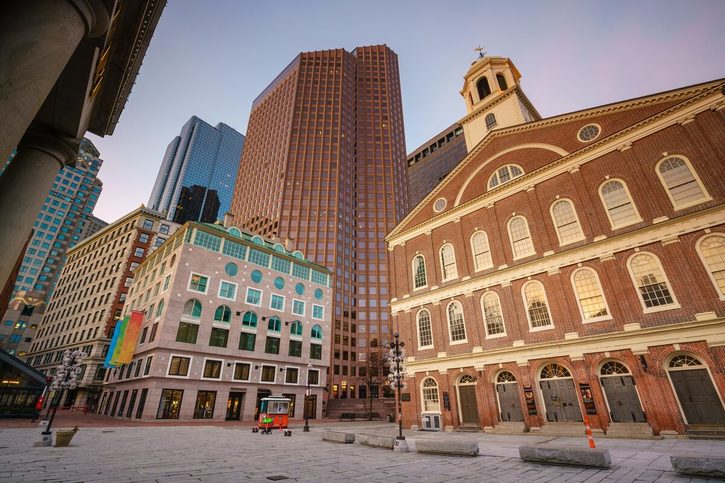 Boston - Faneuil Hall a trhovisko Quincy Market.