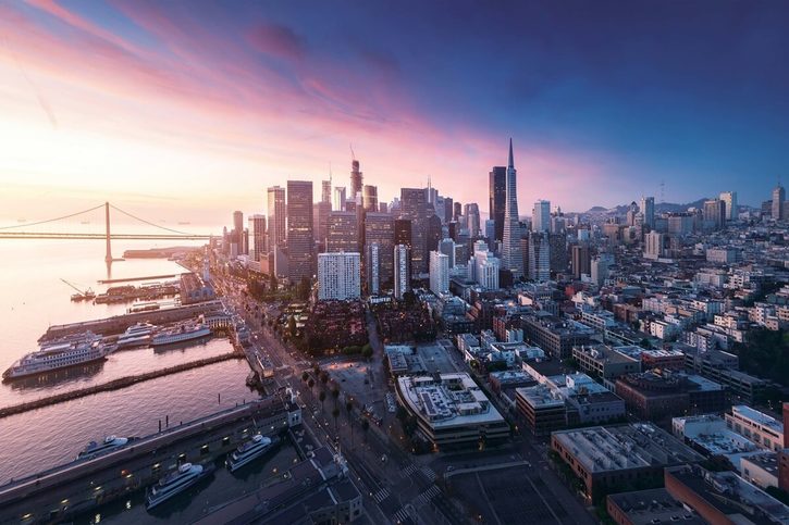 San Francisco - Letecký panoramatický pohľad.
