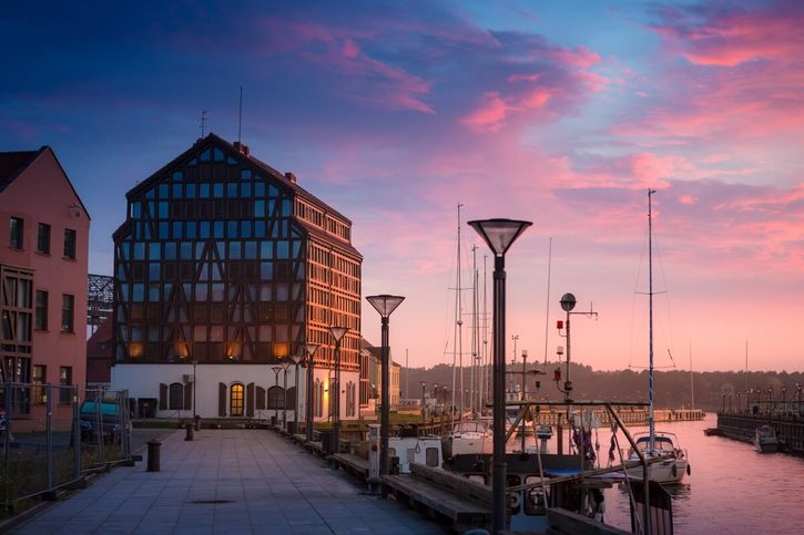 Klaipeda - Západ slunce nad přístavem 