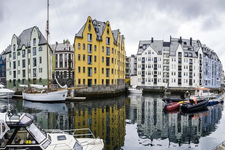 Ålesund – Secesná architektúra v centre mesta.