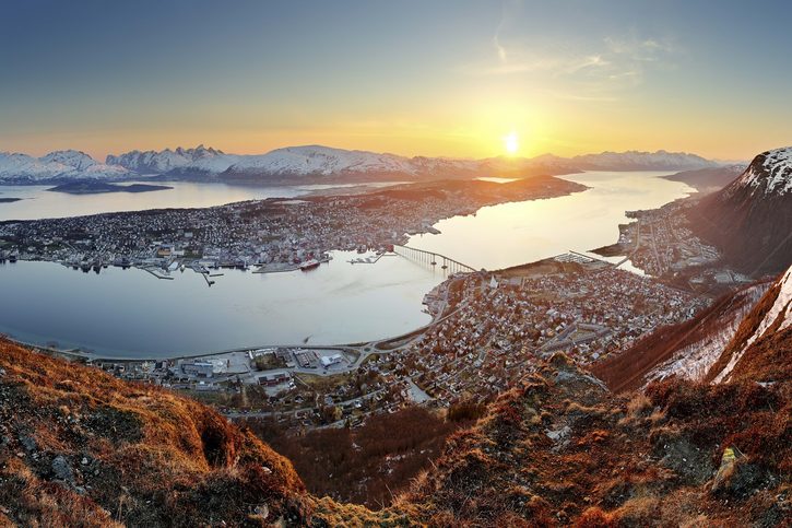 Tromsø - Letecký pohľad na Tromsø