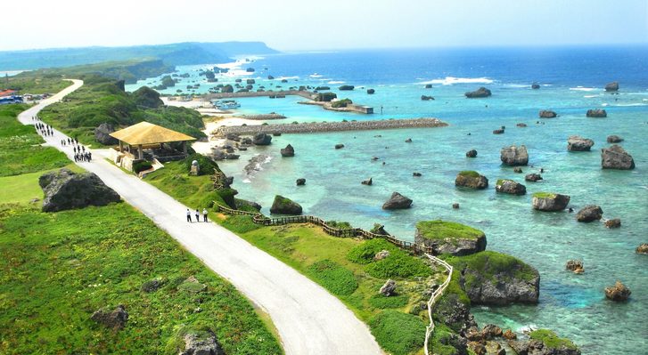 Ostrovní krajina Miyakojima, Japonsko.