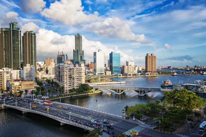 Panorama města Kaohsiung, Tchaj-wan 