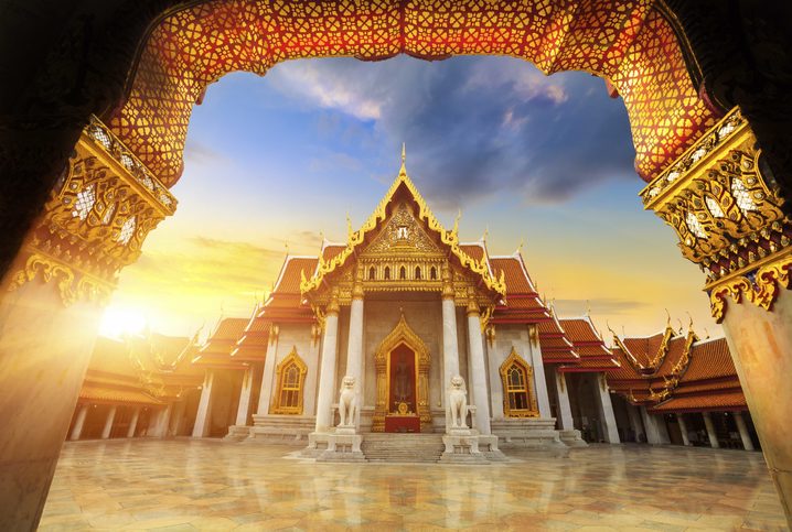 Chrám mramoru, Wat Benchamabopitr Dusitvanaram Bangkok Thajsko