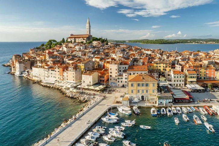 Rovinj - Letecký pohľad na historické centrum Rovinju