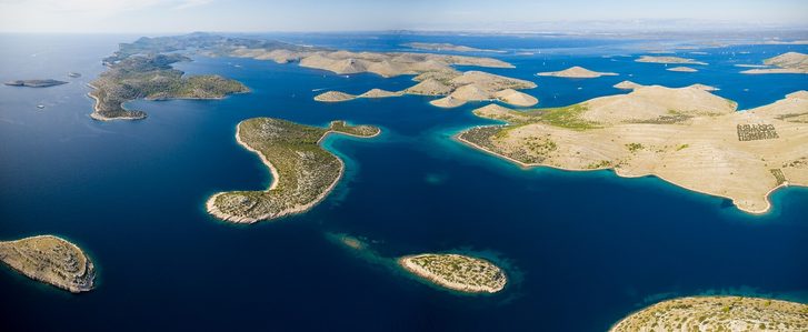 Šibenik - Letecký pohľad na národný park Kornati