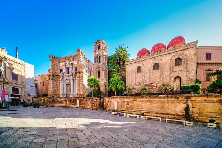 Palermo - Piazza Bellini, kostel sv. Catalda a kostel Martorana