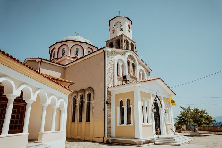 Kavala – Pravoslávny kostol Nanebovzatia Panny Márie v Starom Meste. Kavala – Pravoslávny kostol Nanebovzatia Panny Márie v Starom Meste.