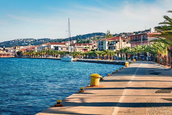 Argostoli - Panoramatický pohľad na prístav Argostoli