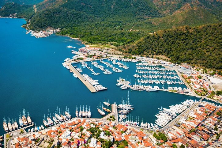 Marmaris – Letecký panoramatický pohľad na prístav