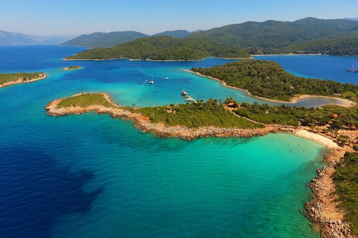 Marmaris – Letecký pohľad na ostrov Sedir