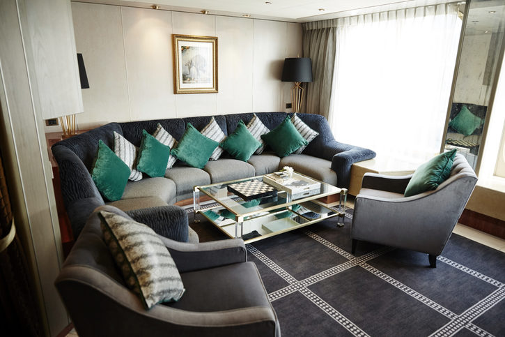 Apartmá Stargazer Suite, obývací část - Celestyal Journey