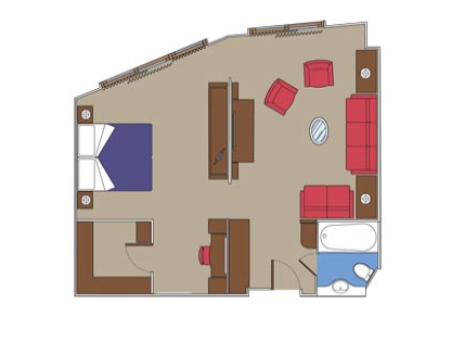 Čtyřlůžkové Apartmá Executive & Family Suite (YC2), plánek - MSC Preziosa