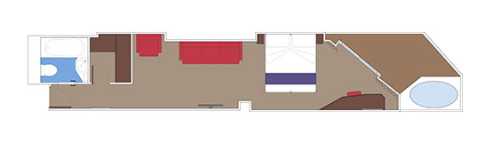 Pětilůžkové Apartmá se soukromou vířivkou (SJ3), plánek - MSC Seashore