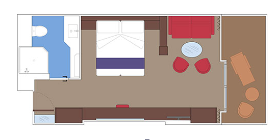 Pětilůžkové Apartmá Deluxe Suite (YC1), plánek - MSC Seashore