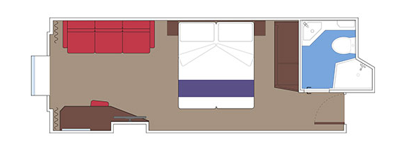 Dvoulůžková kajuta s oknem, plánek - MSC Seaview