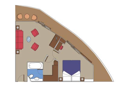 Třílůžkové Apartmá Royal Suite (YC3), plánek - MSC Splendida