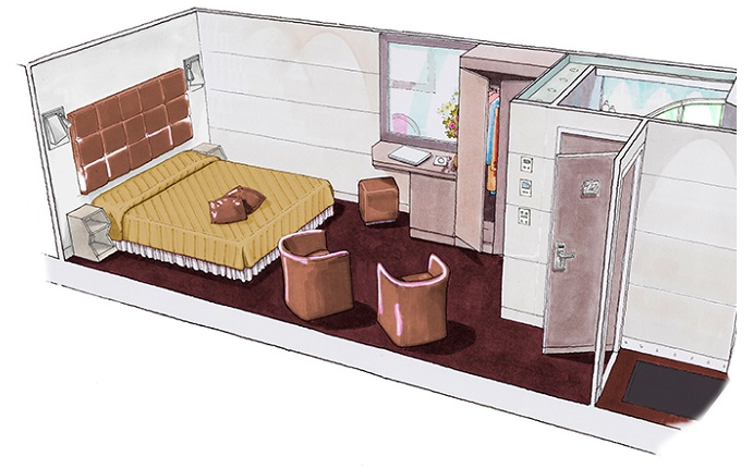 Dvoulůžkové Apartmá vnitřní (YIN), nákres - MSC Virtuosa
