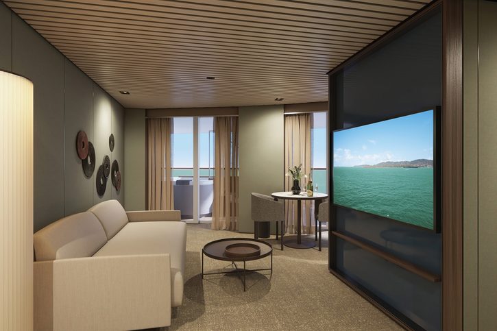 The Haven Owner´s apartmán s hlavnou spálňou a veľkým balkónom na zadnej časti lode (H4) – Norwegian Aura