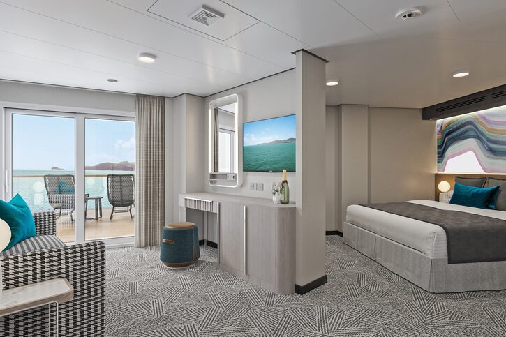 Apartmán s veľkým balkónom na zadnej časti lode (SH) – Norwegian Bella