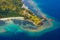 Letecký pohled na Ostrov Komodo, Indonésie