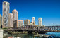 Bostonská panorama z přístavu v centrum města