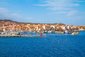 Pohled na přístavní město Olbia, Sardinie