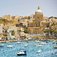 Pohled na záliv ve městě Valletta, Malta