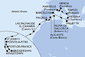 Francúzsko, Taliansko, Malta, Španielsko, Antigua a Barbuda, Svätý Vincent a Grenadiny, Barbados, Martinik, Guadeloupe z Marseille na lodi MSC World Asia