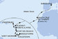 Barbados, Svätý Vincent a Grenadiny, Grenada, Martinik, Guadeloupe, Svatý Martin, Antigua a Barbuda, Španielsko z Bridgetownu na lodi MSC World Asia