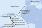 Barbados, Grenada, Svätý Vincent a Grenadiny, Martinik, Guadeloupe, Svatý Martin, Svätý Krištof a Nevis, Antigua a Barbuda, Španielsko z Bridgetownu na lodi MSC World Europa
