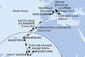 Taliansko, Francúzsko, Španielsko, z Lanzarote, Svatý Martin, Svätý Krištof a Nevis, Svätý Vincent a Grenadiny, Barbados, Grenada, Martinik z Janova na lodi MSC World Europa