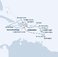 Dominikánska republika, Svätá Lucia, Barbados, Guadeloupe, Dominika, Antigua a Barbuda, Svatý Martin, Britské Panenské ostrovy, Jamajka, Veľká Británia zo Santa Dominga na lodi Costa Pacifica